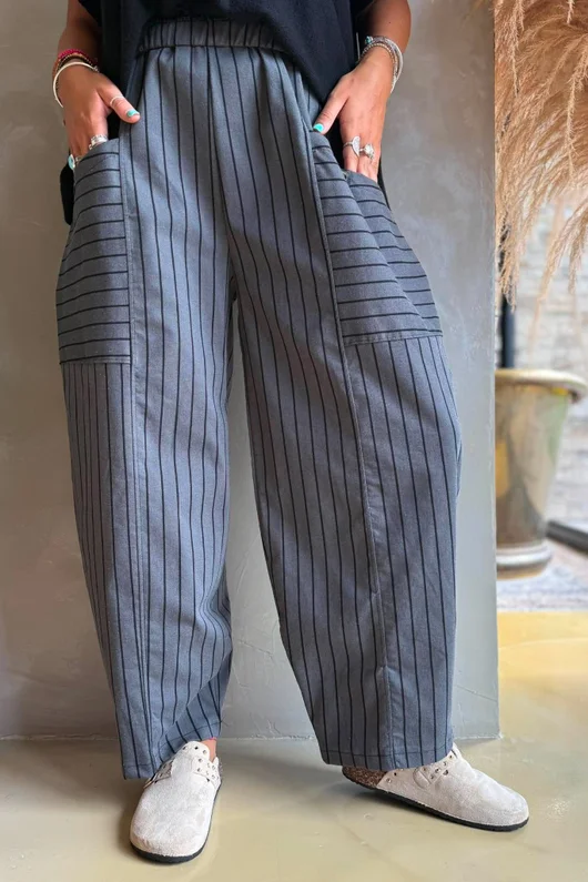 Burlington Stretch Button Pocket Barrel Pant Slate